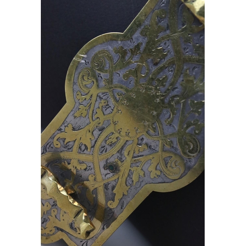 147 - An antique brass desk top pen tray.
