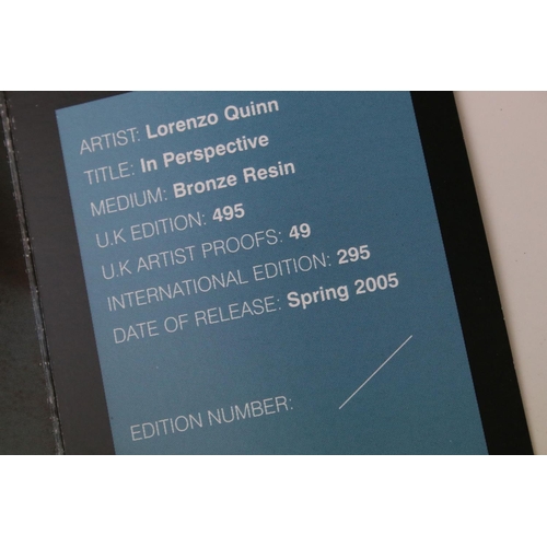 150 - A Lorenzo Quinn bronze resin Sculpture titled In Perspective with COA artist proofs number 1 of 49.