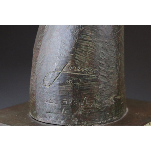 150 - A Lorenzo Quinn bronze resin Sculpture titled In Perspective with COA artist proofs number 1 of 49.