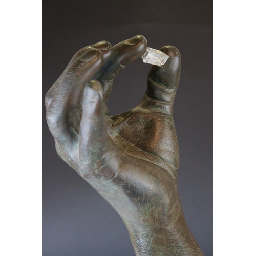 150 - A Lorenzo Quinn bronze resin Sculpture titled In Perspective with COA artist proofs number 1 of 49.