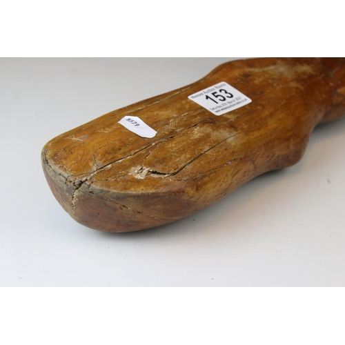 153 - A carved wooden treen human arm.