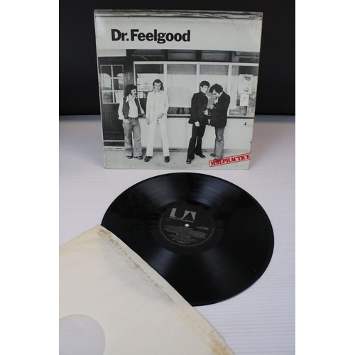 123 - Vinyl - Four Dr Feelgood LPs to include Down by the Jetty, Malpractice, Stupidity, 'Live Album' stic... 