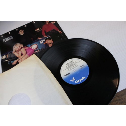 82 - Vinyl - Five Blondie LPs to include self titled CHR1165, Plastic Letters CHR1166, Eat to the Beat CD... 