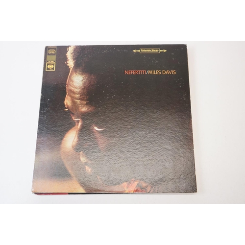 148 - Vinyl - Seven Miles Davis LPs to include Nefertiti on Columbia CL2794, Miles by the Sky CBS 85548, I... 