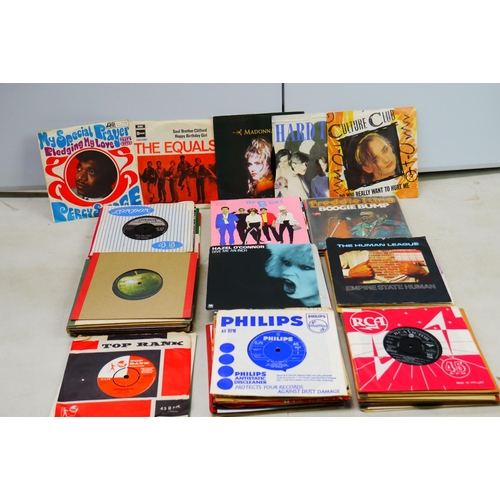 54 - Vinyl - A good collection of approx 80 45's from the 60's onwards featuring The Hollies, John Lennon... 