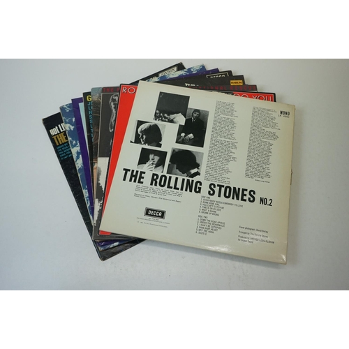 98 - Vinyl - Eight The Rolling Stones LPs to include No 2 LK4661 later re-release boxed Decca red label, ... 