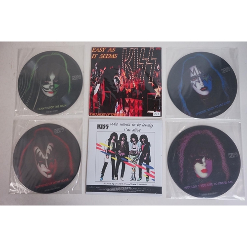 100A - Vinyl - KISS Collection of private pressing 45's / EP's spanning their career.  Many containing etch... 