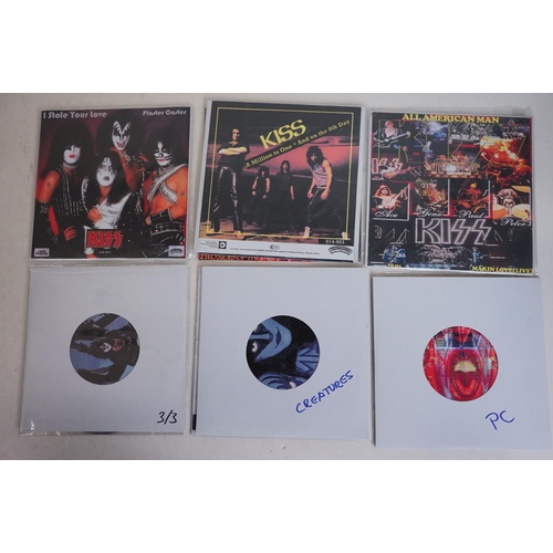 100A - Vinyl - KISS Collection of private pressing 45's / EP's spanning their career.  Many containing etch... 