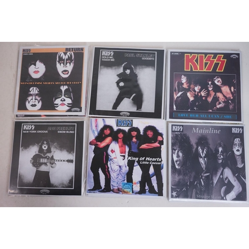 100A - Vinyl - KISS Collection of private pressing 45's / EP's spanning their career.  Many containing etch... 