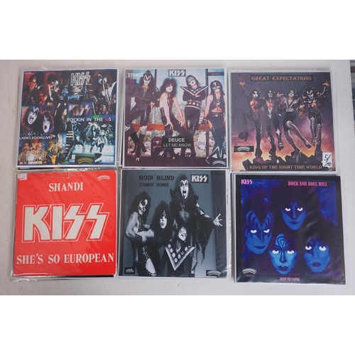 100A - Vinyl - KISS Collection of private pressing 45's / EP's spanning their career.  Many containing etch... 