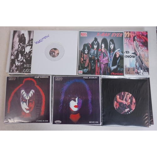 100A - Vinyl - KISS Collection of private pressing 45's / EP's spanning their career.  Many containing etch... 