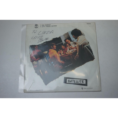 312 - Vinyl & Autographs - Sex Pistols Holidays In The Sun 1977 UK first pressing single signed and dedica... 