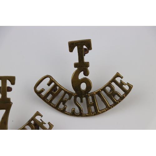 15 - A British 6th Territorial Of The Cheshire Regiment Brass Shoulder Title Together With A 7th Territor... 