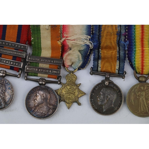 22 - A British Boer War And World War One Miniature Medal Group To Include The Queens South Africa Medal ... 