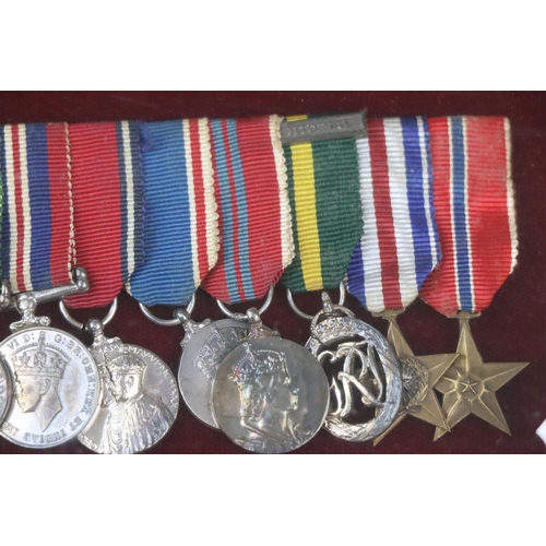 38 - A British World War Two Miniature Medal Group Of Eleven Medals To Include The 1939-45 Star, The Afri... 