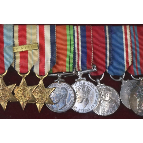 38 - A British World War Two Miniature Medal Group Of Eleven Medals To Include The 1939-45 Star, The Afri... 