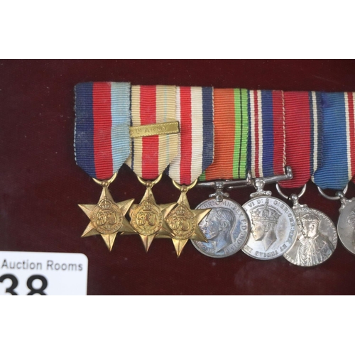 38 - A British World War Two Miniature Medal Group Of Eleven Medals To Include The 1939-45 Star, The Afri... 