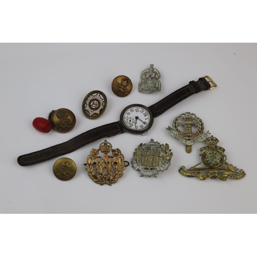 39 - A Small Group Of Mixed Military Collectables To Include A Hallmarked Sterling Silver Cased Trench Wa... 