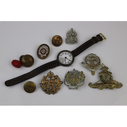 39 - A Small Group Of Mixed Military Collectables To Include A Hallmarked Sterling Silver Cased Trench Wa... 