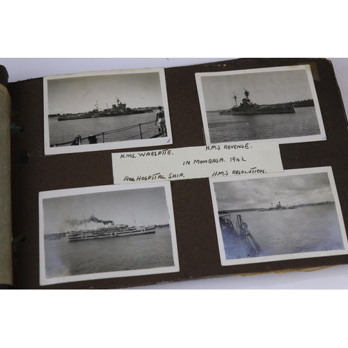 41 - A World War Two Photograph Album Complete With A Large Collection Of Photographs Taken Whilst On Dut... 