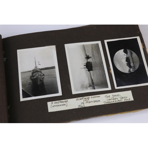 41 - A World War Two Photograph Album Complete With A Large Collection Of Photographs Taken Whilst On Dut... 