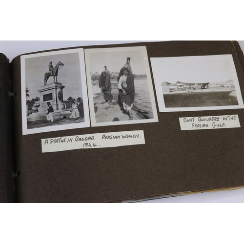 41 - A World War Two Photograph Album Complete With A Large Collection Of Photographs Taken Whilst On Dut... 