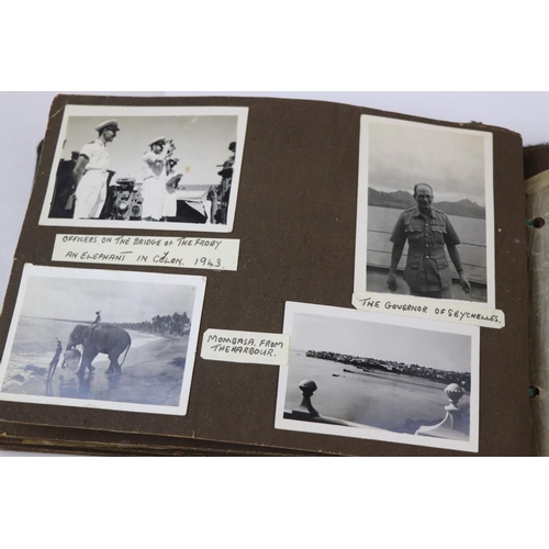 41 - A World War Two Photograph Album Complete With A Large Collection Of Photographs Taken Whilst On Dut... 