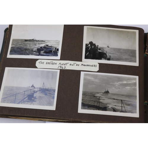 41 - A World War Two Photograph Album Complete With A Large Collection Of Photographs Taken Whilst On Dut... 