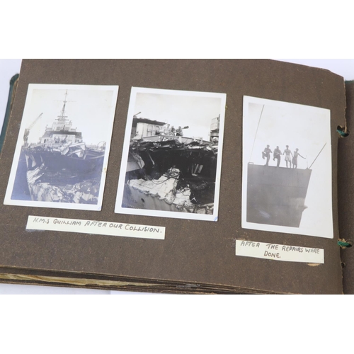 41 - A World War Two Photograph Album Complete With A Large Collection Of Photographs Taken Whilst On Dut... 