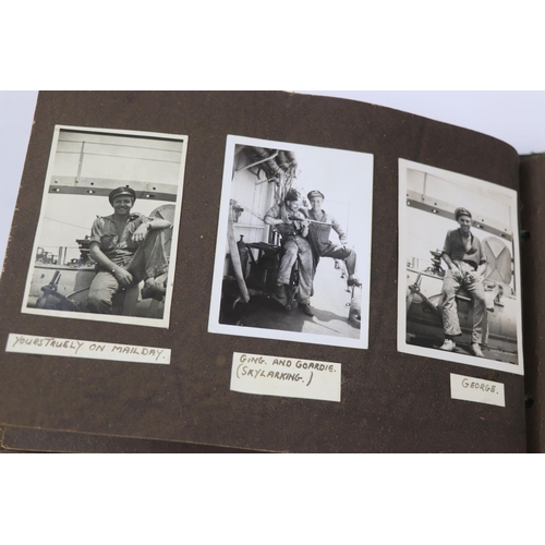 41 - A World War Two Photograph Album Complete With A Large Collection Of Photographs Taken Whilst On Dut... 