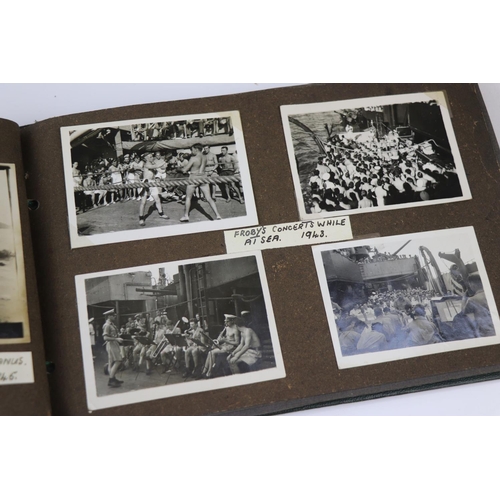 41 - A World War Two Photograph Album Complete With A Large Collection Of Photographs Taken Whilst On Dut... 