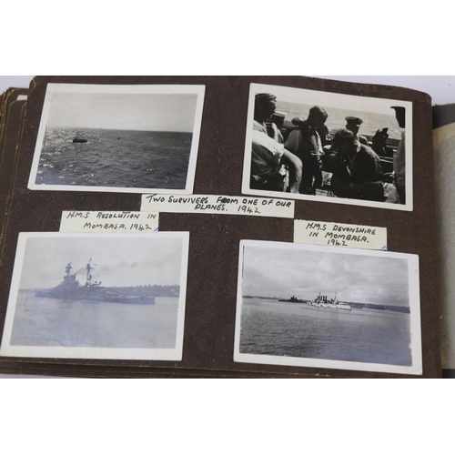 41 - A World War Two Photograph Album Complete With A Large Collection Of Photographs Taken Whilst On Dut... 