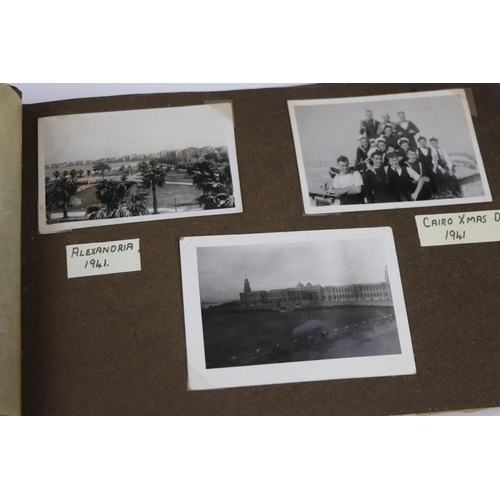 41 - A World War Two Photograph Album Complete With A Large Collection Of Photographs Taken Whilst On Dut... 