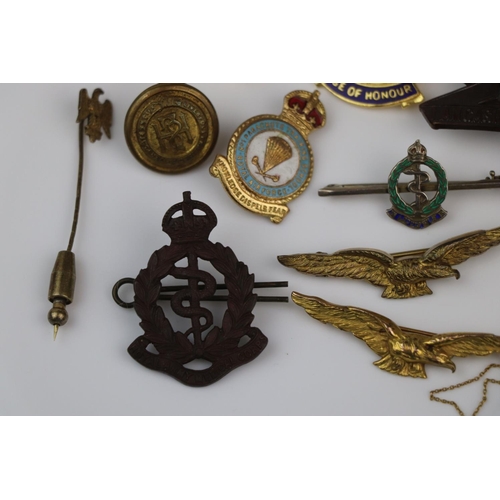 46 - A Collection Of Various Military Badges And Sweetheart Brooches, Regiments Include The Lancashire Fu... 