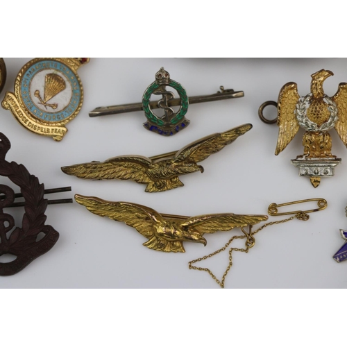 46 - A Collection Of Various Military Badges And Sweetheart Brooches, Regiments Include The Lancashire Fu... 