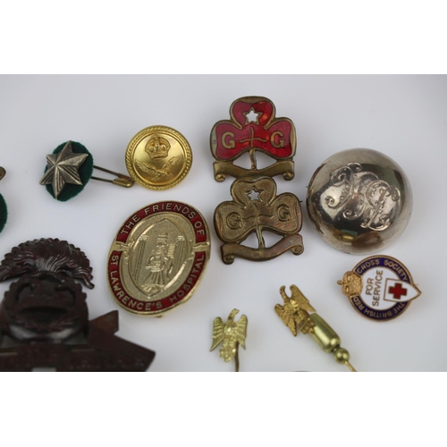 46 - A Collection Of Various Military Badges And Sweetheart Brooches, Regiments Include The Lancashire Fu... 