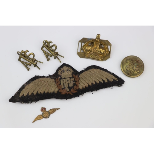 47 - A Small Collection Of Militaria To Include World War Two Royal Air Force Cloth Pilots Wings Badge An... 