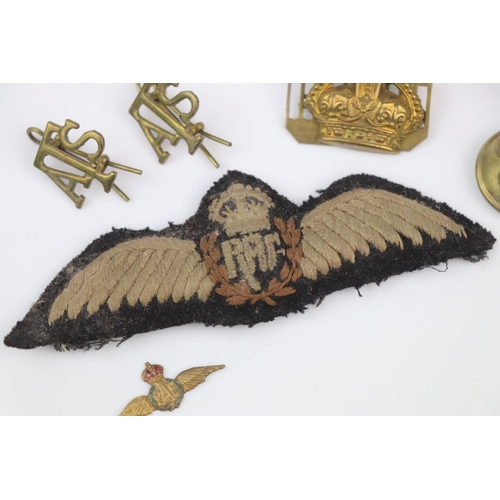 47 - A Small Collection Of Militaria To Include World War Two Royal Air Force Cloth Pilots Wings Badge An... 