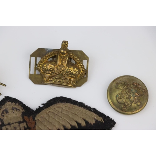 47 - A Small Collection Of Militaria To Include World War Two Royal Air Force Cloth Pilots Wings Badge An... 