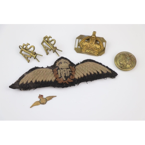 47 - A Small Collection Of Militaria To Include World War Two Royal Air Force Cloth Pilots Wings Badge An... 