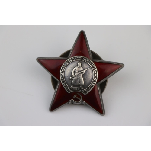 5 - A Russian / Soviet Union Type 2 Order Of The Red Star Enamel Award Badge, Numbered 3616520 To The Ve... 