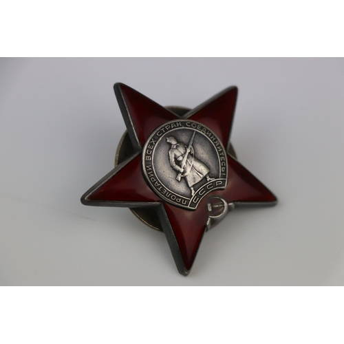 5 - A Russian / Soviet Union Type 2 Order Of The Red Star Enamel Award Badge, Numbered 3616520 To The Ve... 