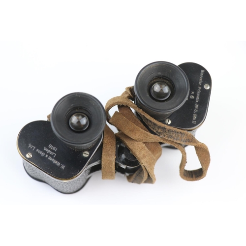 55 - A Pair Of World War One British Military Issued W. Watson & Sons Ltd Prismatic Binoculars No.3 MK.II... 