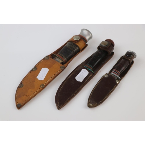 70 - A Collection Of Three Vintage Sheath Knives To Include The Makers William Rodgers And G. Butler & Co... 