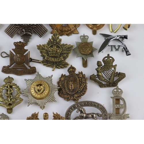 79 - A Collection Of Approx Twenty Five British Military Regimental Cap Badges To Include : The Northampt... 