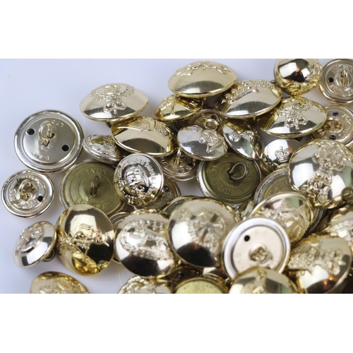 80 - A Collection Of Approx Eighty Five Staybrite British Regimental Uniform Buttons.