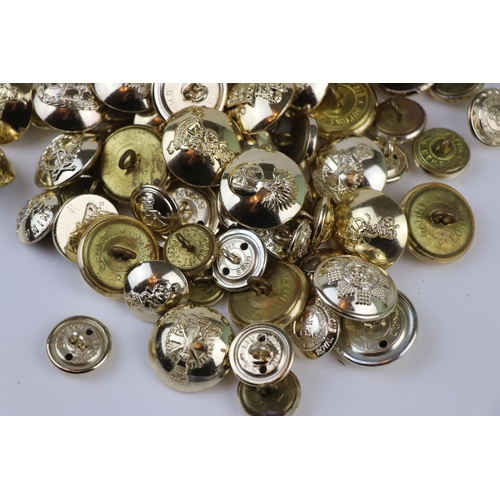 80 - A Collection Of Approx Eighty Five Staybrite British Regimental Uniform Buttons.