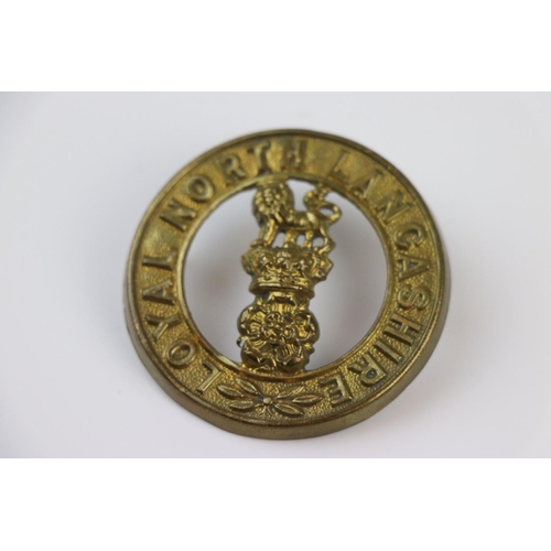 82 - A British Military Victorian North Lancashire Regiment Helmet Plate Centre Badge With Twin Loop Fixi... 