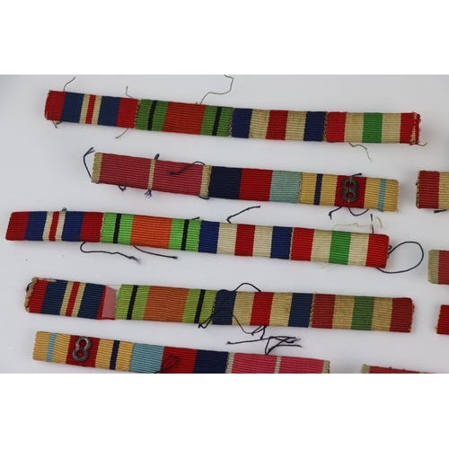 92 - A Collection Of Mainly British World War Two Medal Ribbon Bars To Include Eighth Army Badges.