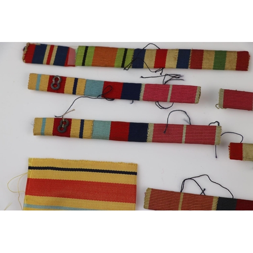 92 - A Collection Of Mainly British World War Two Medal Ribbon Bars To Include Eighth Army Badges.